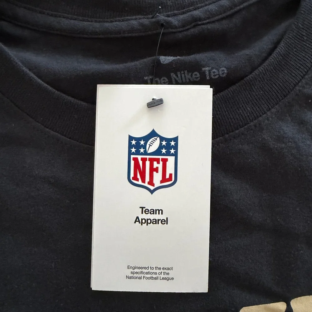 Nike NFL New Orleans Saints Mens Black Cotton Graphic T-Shirt Medium Football
